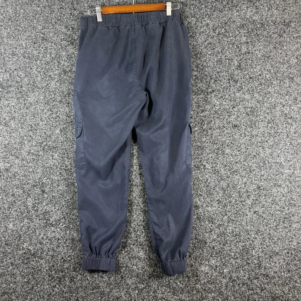 Banana Republic Mens Navy Blue Tencel Cargo Jogger Pants Size Medium Drawstring